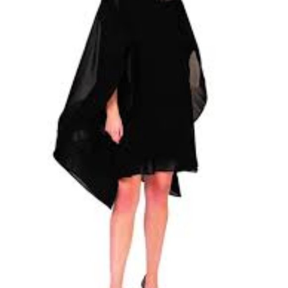 Gracia | Dresses | Nwt Gracia Womens Black Wide Ruffle Sleeve Sheer Tunic  Dress | Poshmark